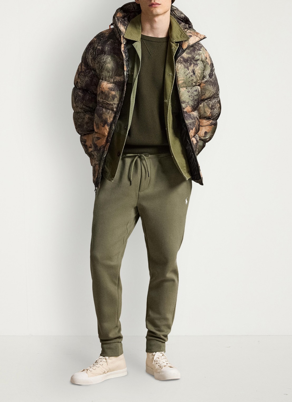 Ralph Lauren Tapered fit joggingbroek met logoborduring - voorkant 4 cruise olive / groen