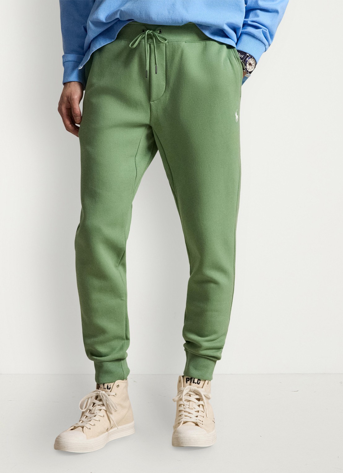 Ralph Lauren Tapered fit joggingbroek met logoborduring - detail 3 outback green / groen