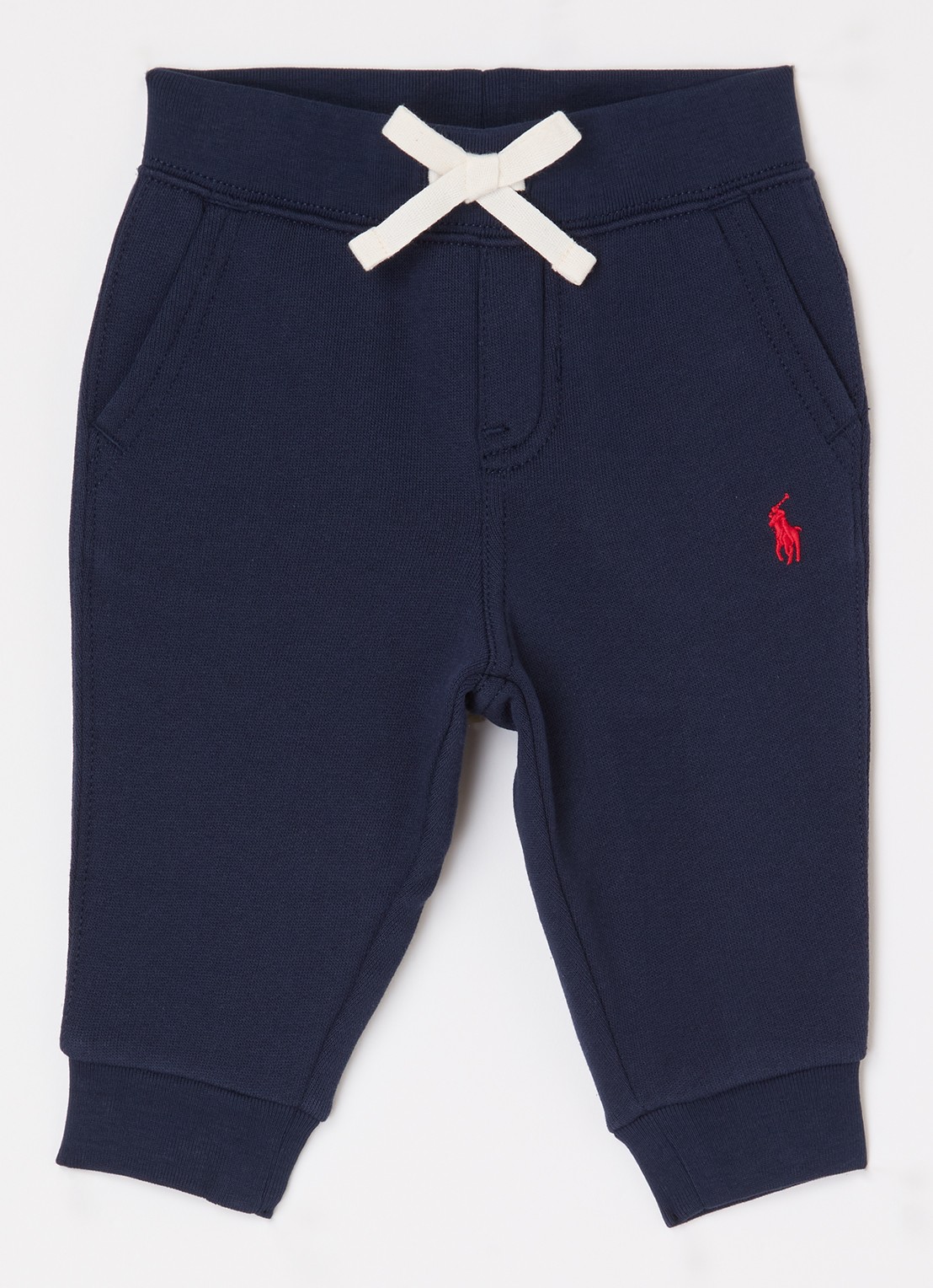 Ralph Lauren Tapered fit joggingbroek met logoborduring - voorkant 2 donkerblauw