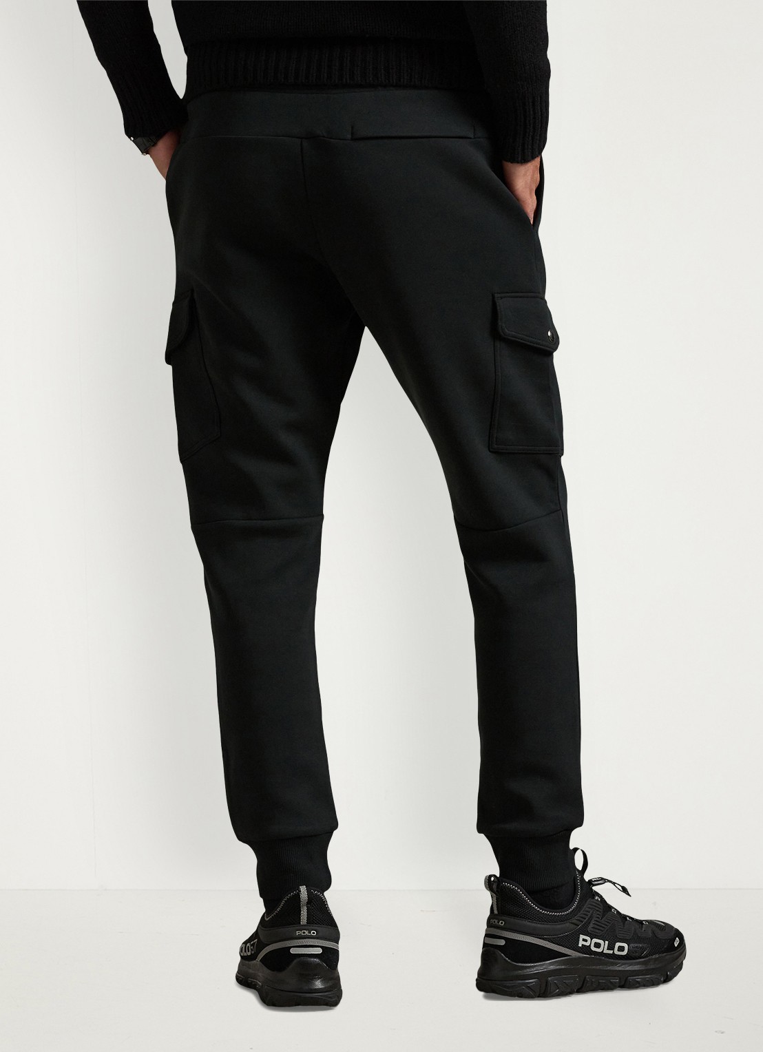 Ralph Lauren Tapered fit joggingbroek met steekzakken - achterkant polo black / zwart