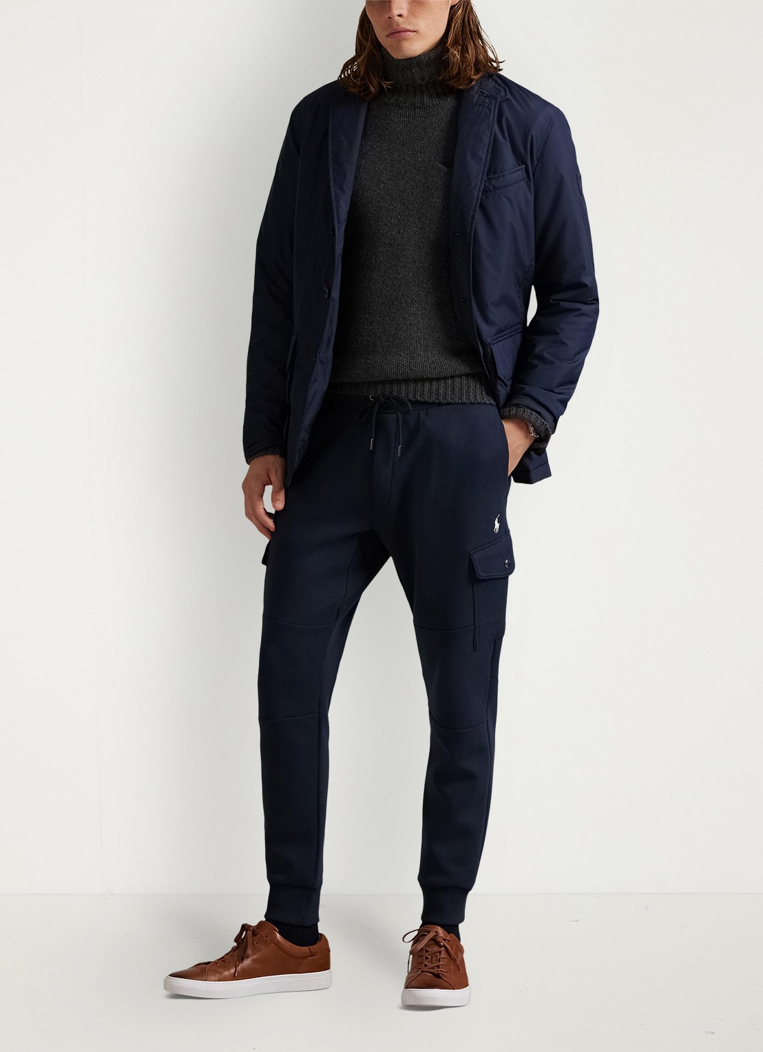 Ralph Lauren Tapered fit joggingbroek met steekzakken - voorkant 2 aviator navy / donkerblauw
