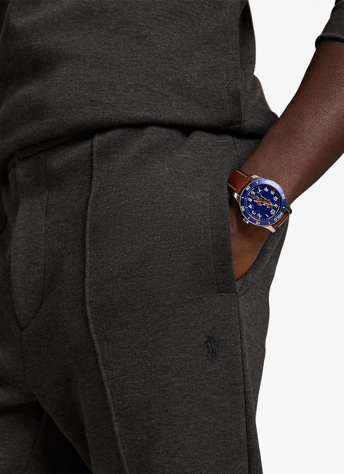 Ralph Lauren Tapered fit joggingbroek met steekzakken - detail 5 dark charcoal / donkergrijs