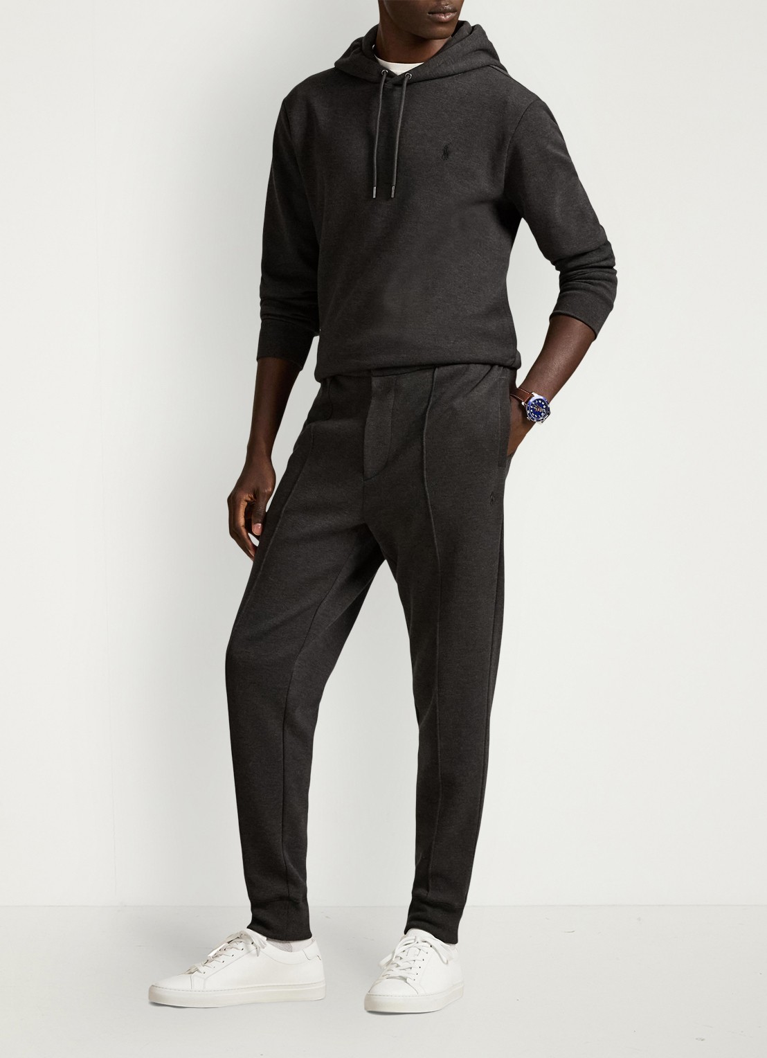 Ralph Lauren Tapered fit joggingbroek met steekzakken - voorkant 3 dark charcoal / donkergrijs