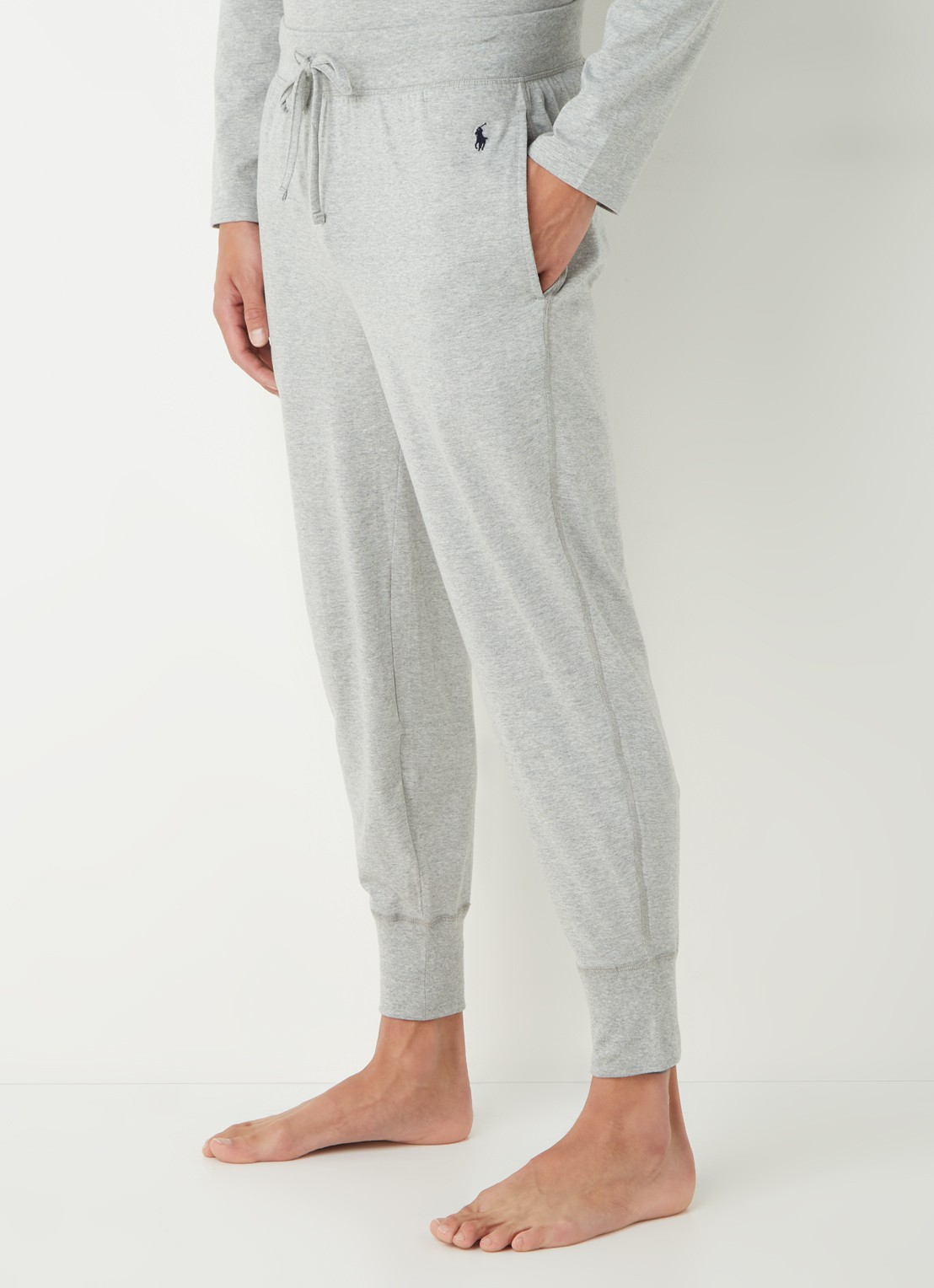 Ralph Lauren Tapered fit loungebroek met steekzakken en logo - detail 5 grijs
