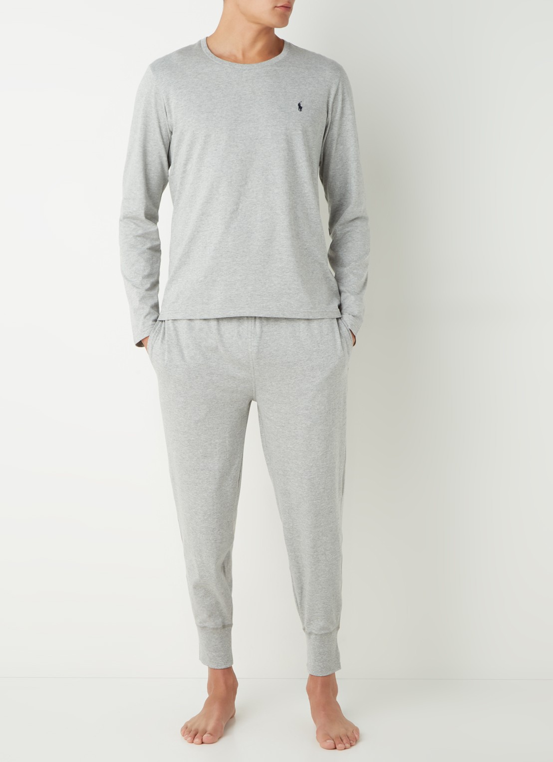 Ralph Lauren Tapered fit loungebroek met steekzakken en logo - voorkant 3 grijs