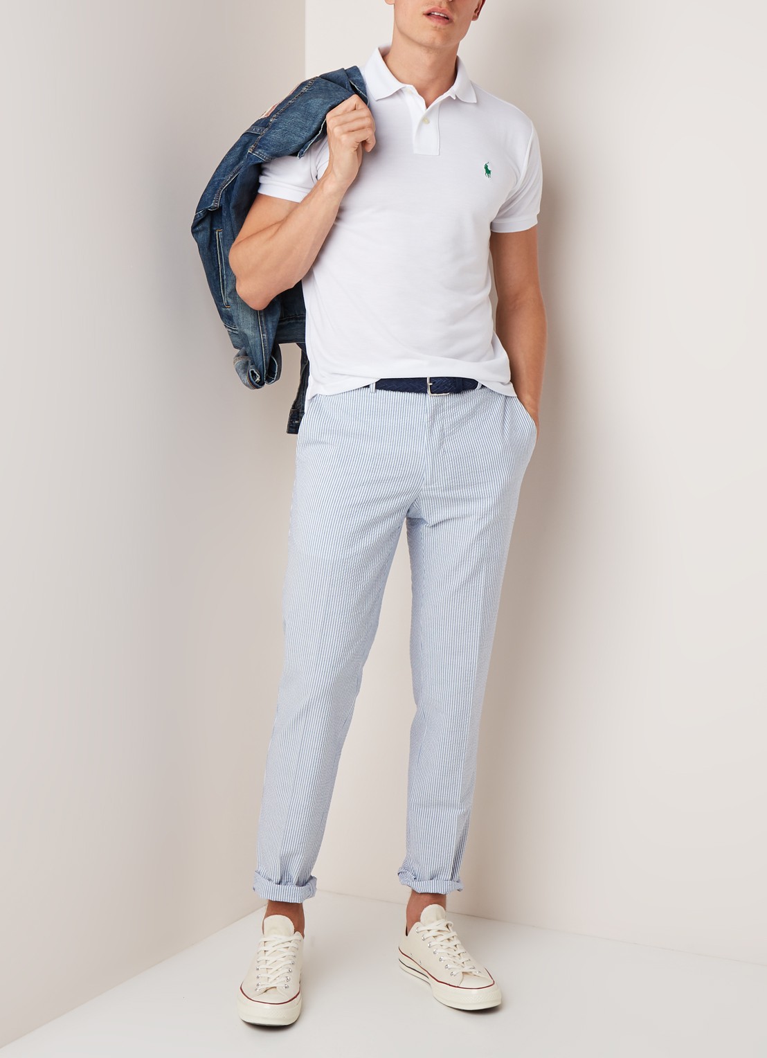 Ralph Lauren The Earth regular fit polo vervaardigd uit gerecycled plastic  - voorkant 3 wit