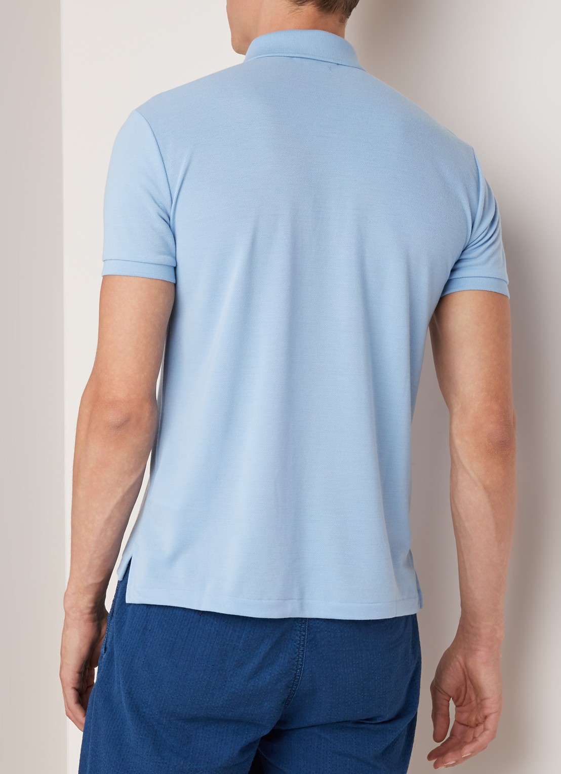 Ralph Lauren The Earth regular fit polo vervaardigd uit gerecycled plastic  - achterkant 4 blue