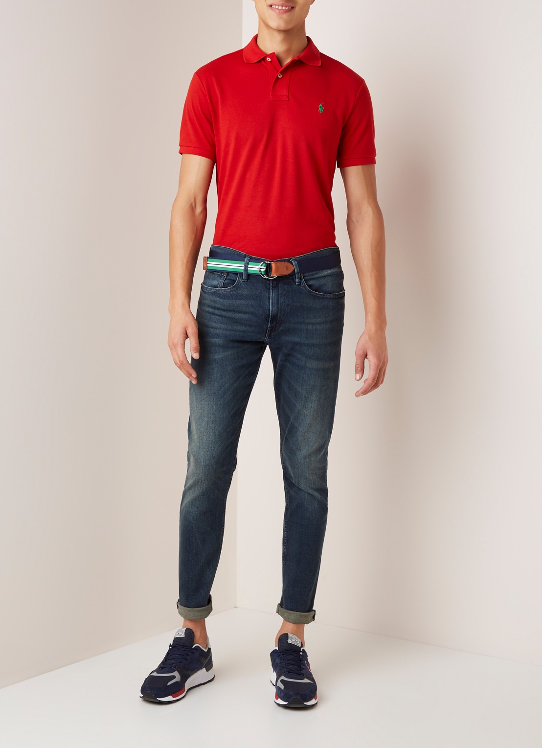 Ralph Lauren The Earth regular fit polo vervaardigd uit gerecycled plastic  - voorkant 3 rood