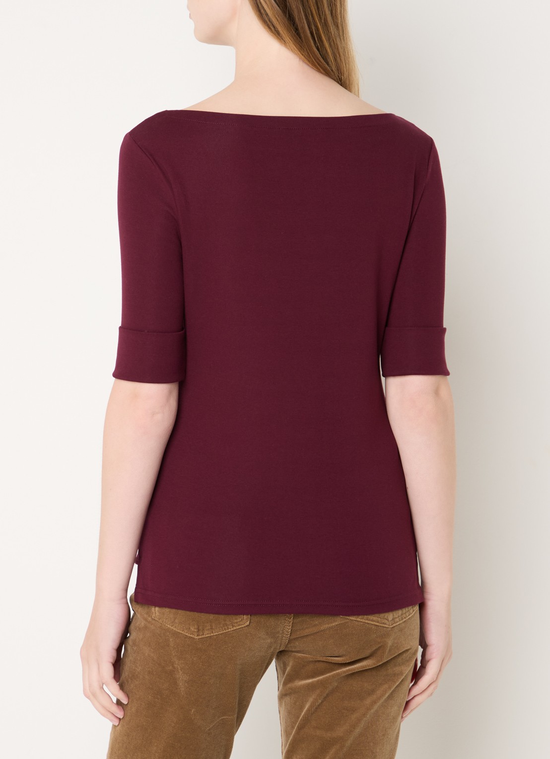 Ralph Lauren Top met boothals - achterkant 4 pinot noir / rood