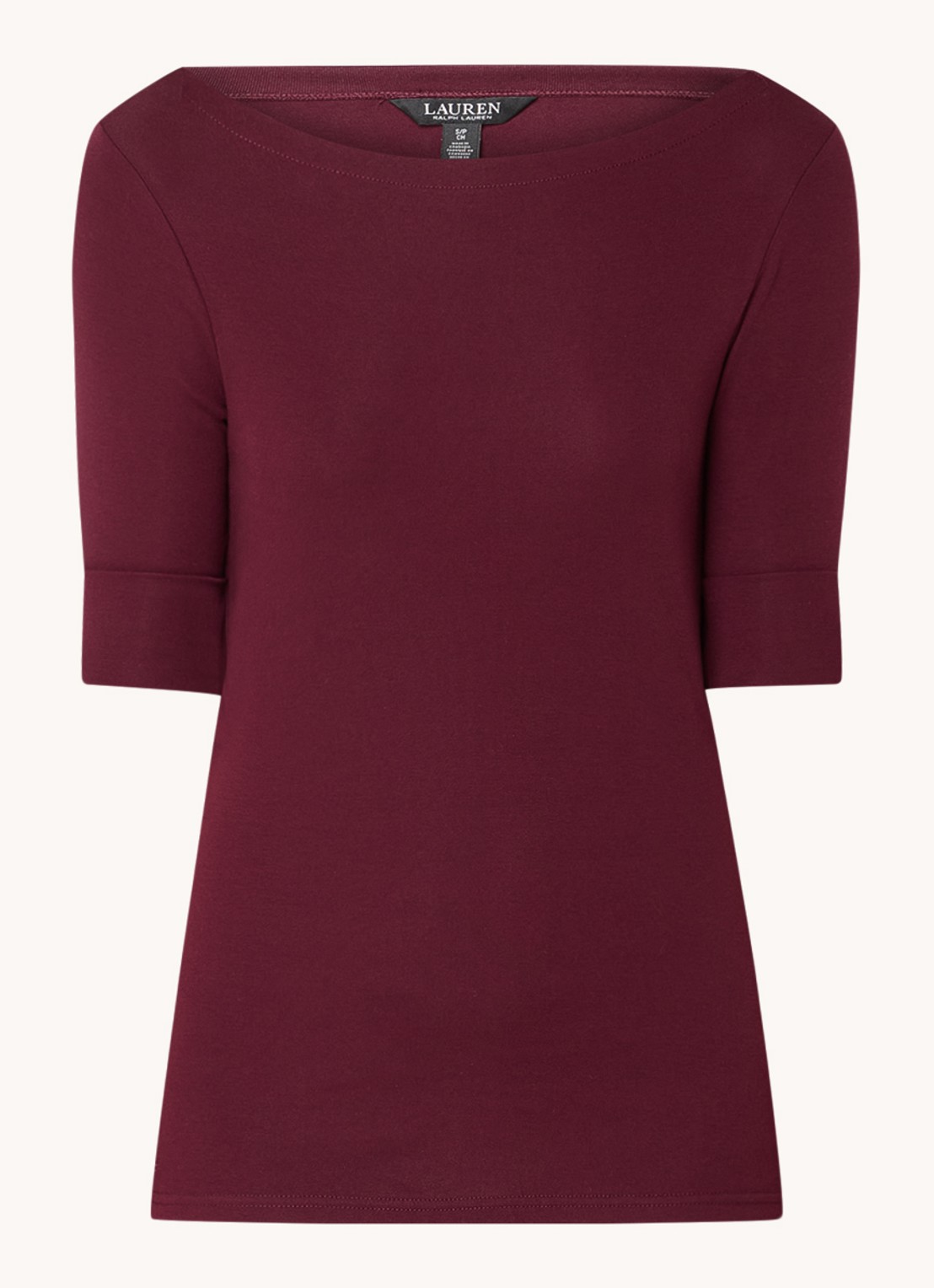Ralph Lauren Top met boothals - voorkant 2 pinot noir / rood