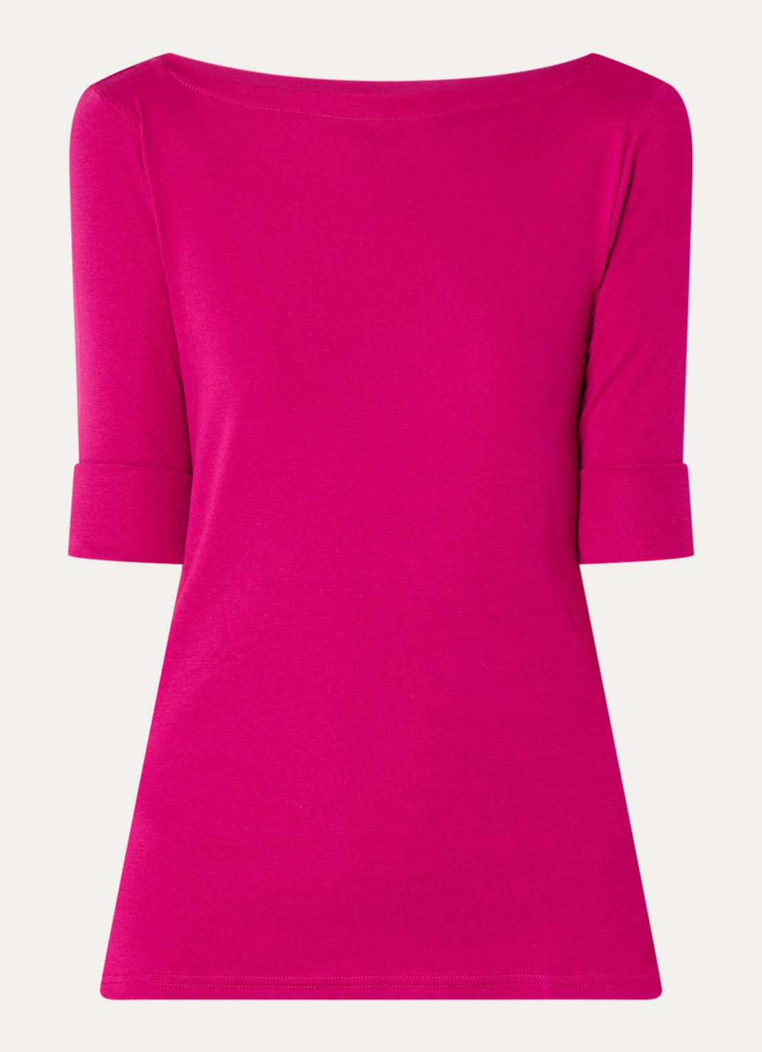 Ralph Lauren Top met boothals - voorkant 3 fuschia berry / roze