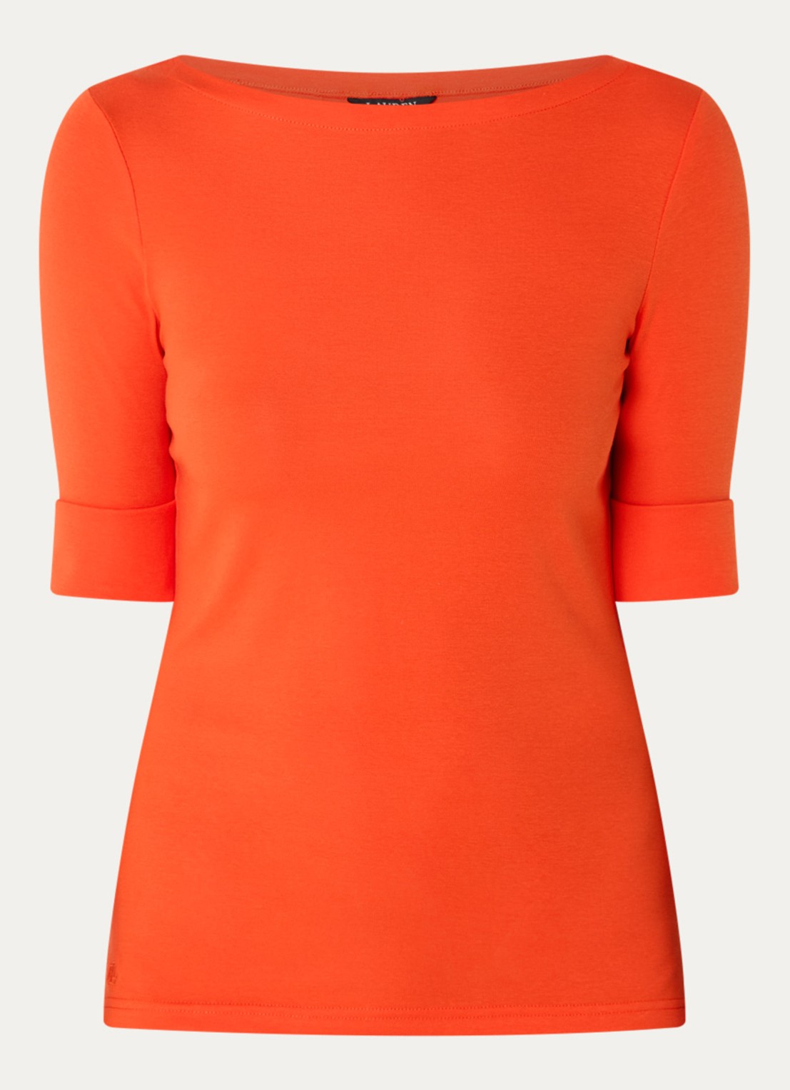 Ralph Lauren Top met boothals - voorkant orange lily / oranje