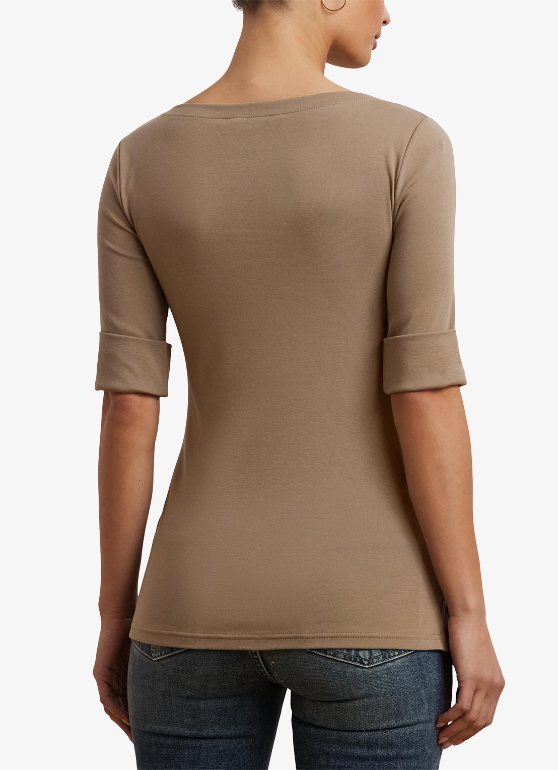 Ralph Lauren Top met boothals - achterkant 5 madison tan / beige
