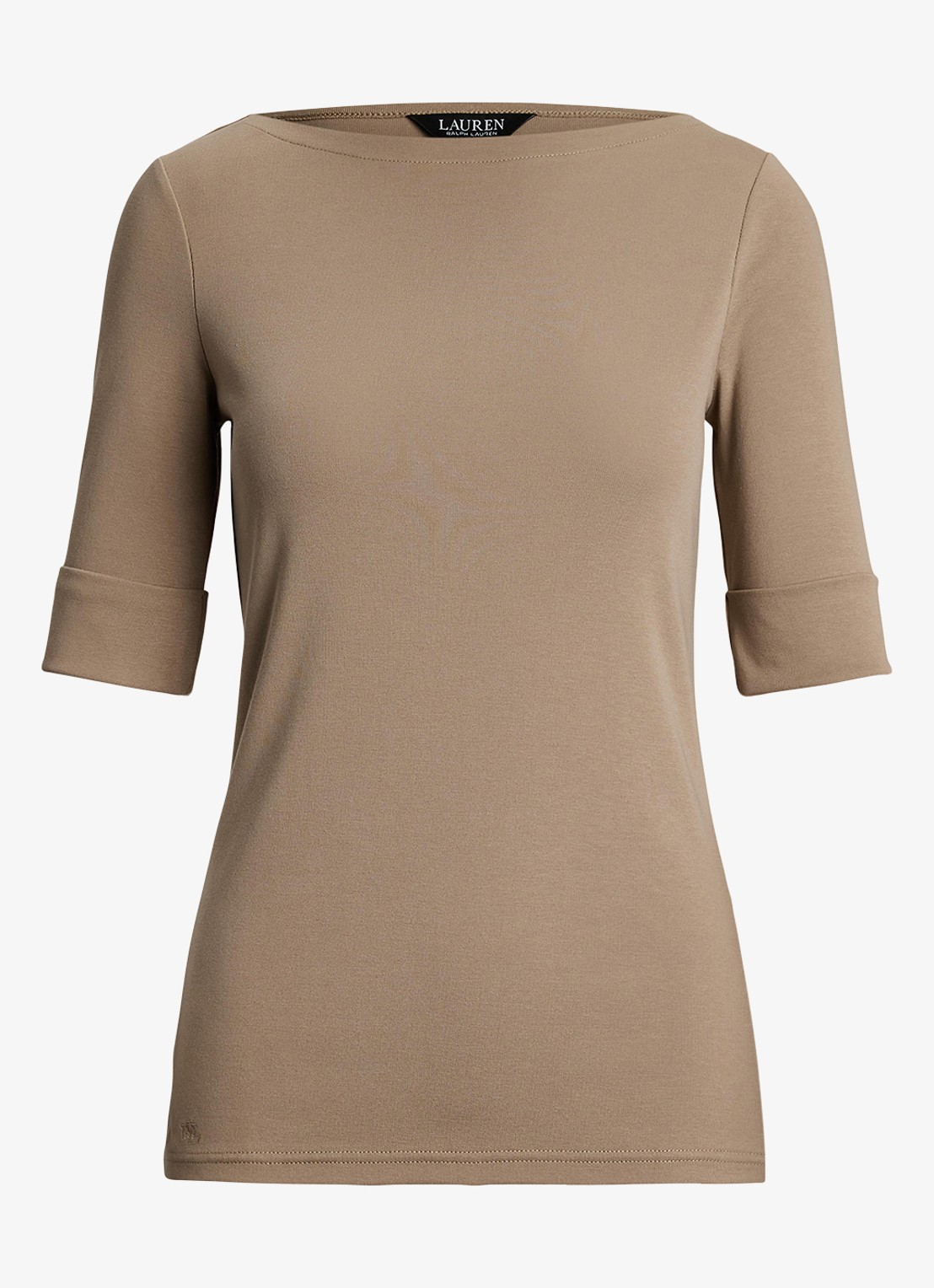 Ralph Lauren Top met boothals - voorkant madison tan / beige