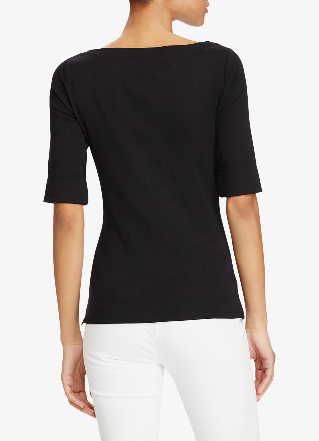Ralph Lauren Top met boothals - achterkant polo black / zwart