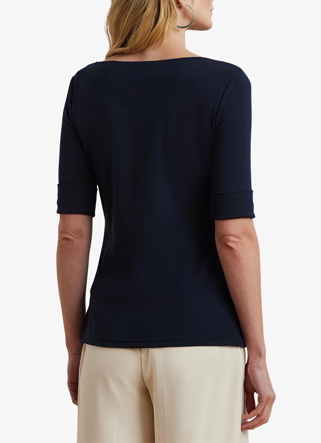 Ralph Lauren Top met boothals - achterkant 5 lauren navy / donkerblauw