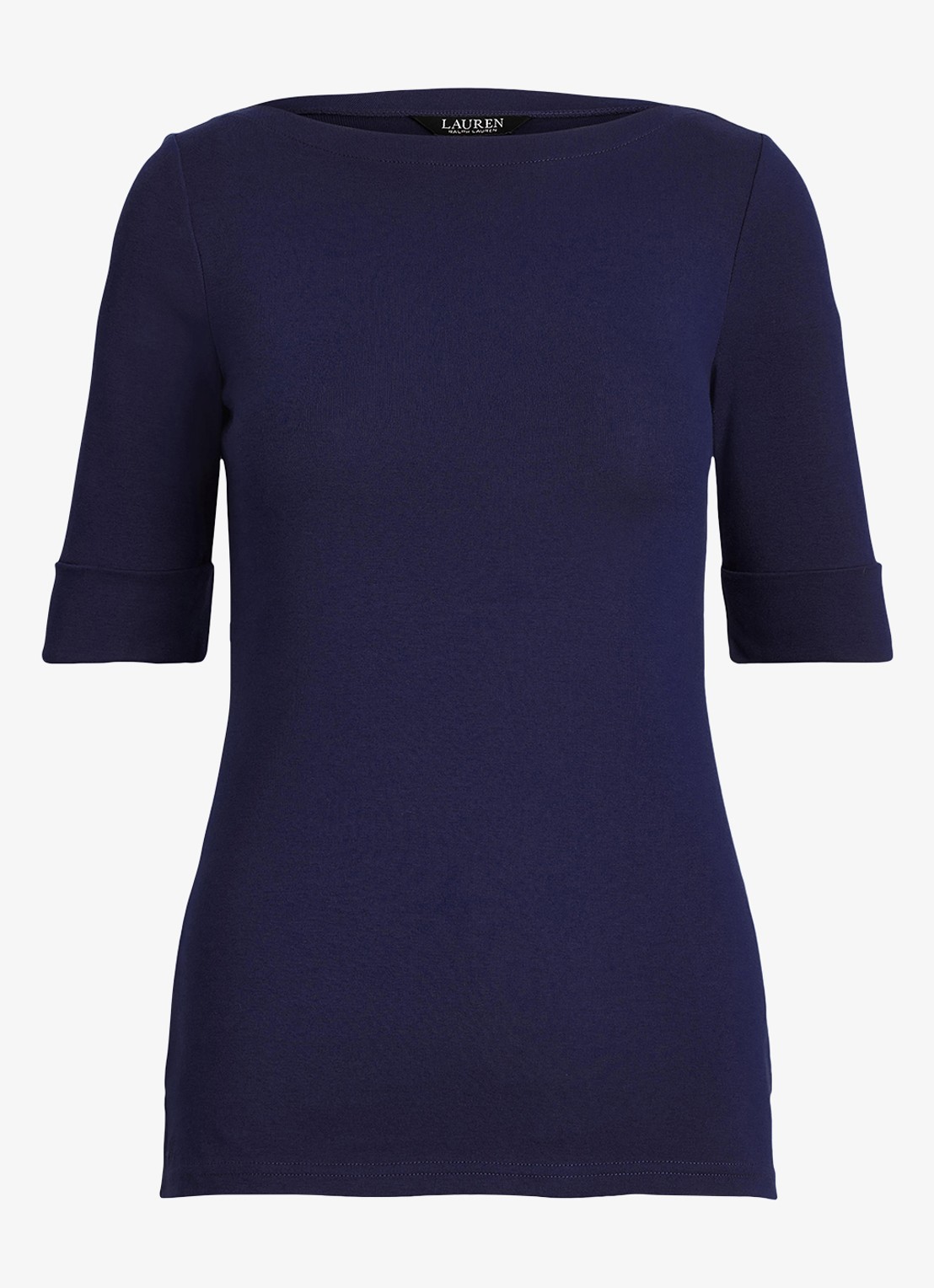 Ralph Lauren Top met boothals - voorkant lauren navy / donkerblauw