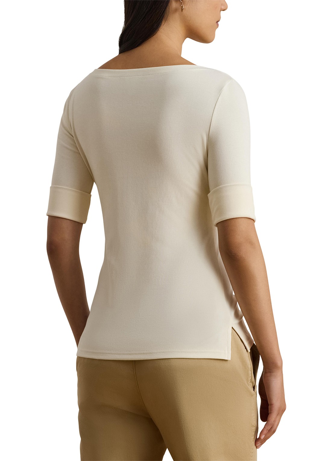 Ralph Lauren Top met boothals - achterkant creme