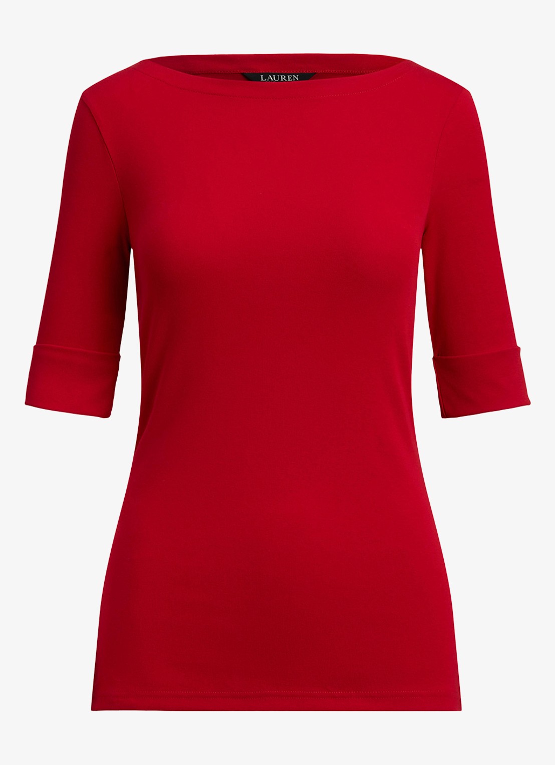 Ralph Lauren Top met boothals - voorkant 2 ralph red / rood