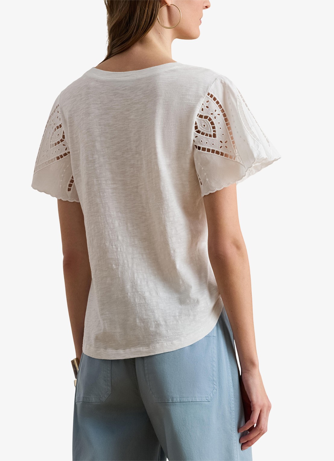 Ralph Lauren Top met broderie - achterkant 3 wit
