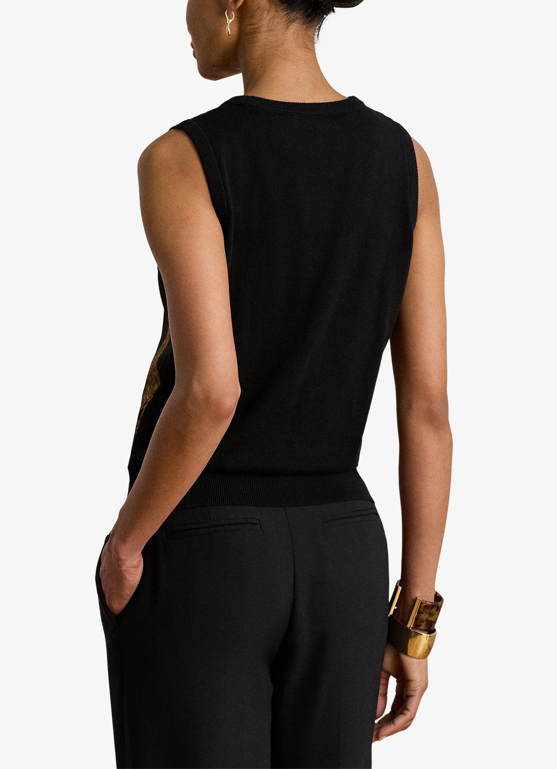 Ralph Lauren Top met print - achterkant 3 black multi / zwart