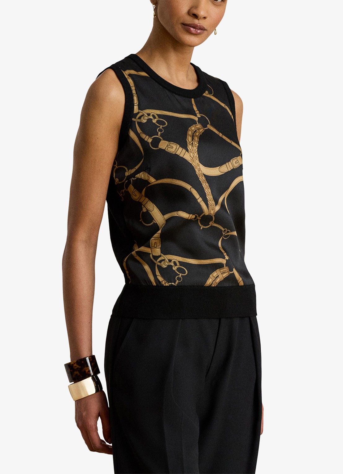 Ralph Lauren Top met print - detail 4 black multi / zwart