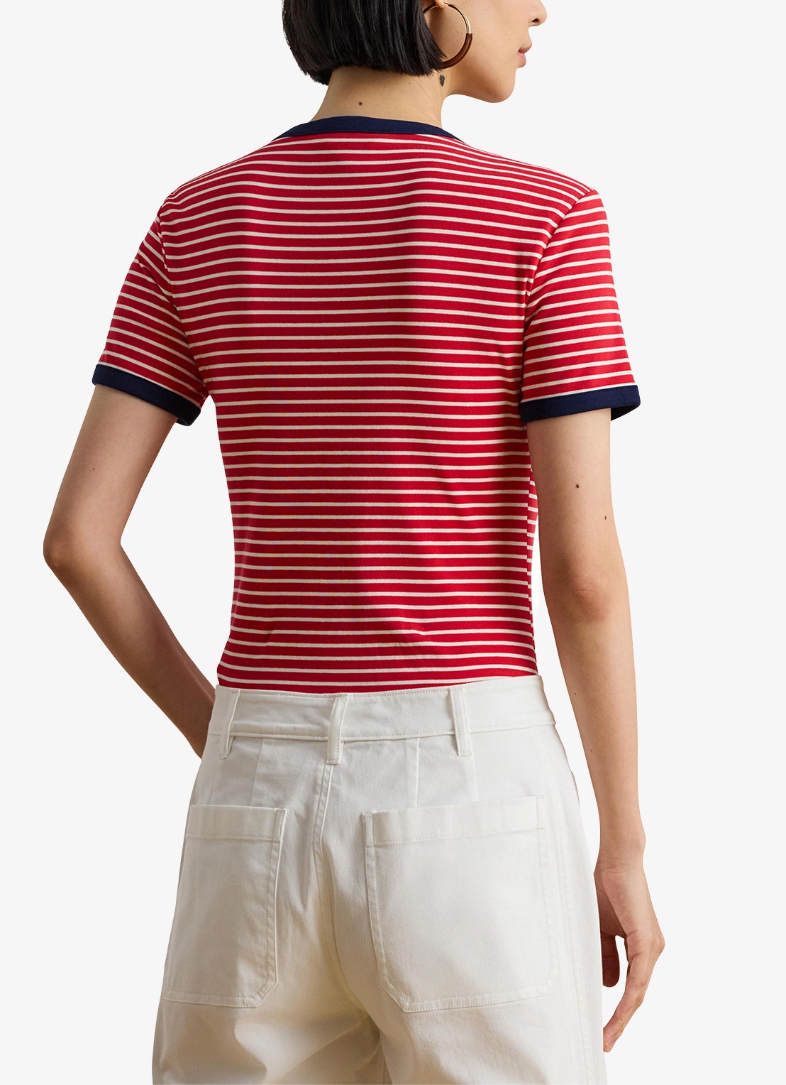 Ralph Lauren Top met streepprint - achterkant 3 cruise red / rood