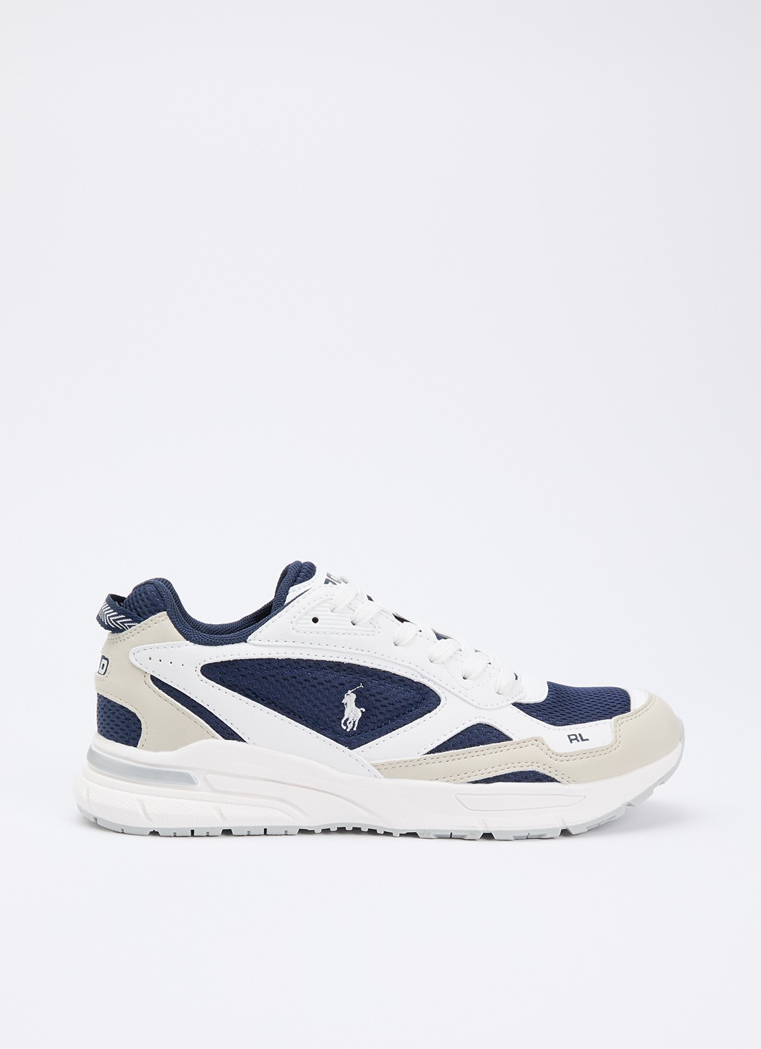 Ralph Lauren Trackster sneaker met mesh details - voorkant wit
