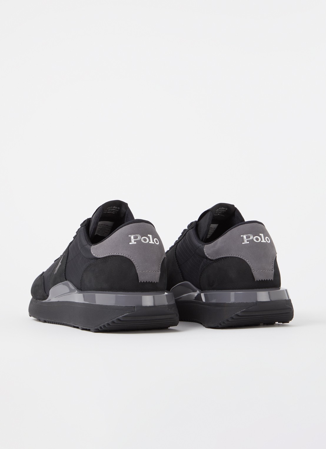 Ralph Lauren Train 89 sneaker met suède details - achterkant 5 zwart