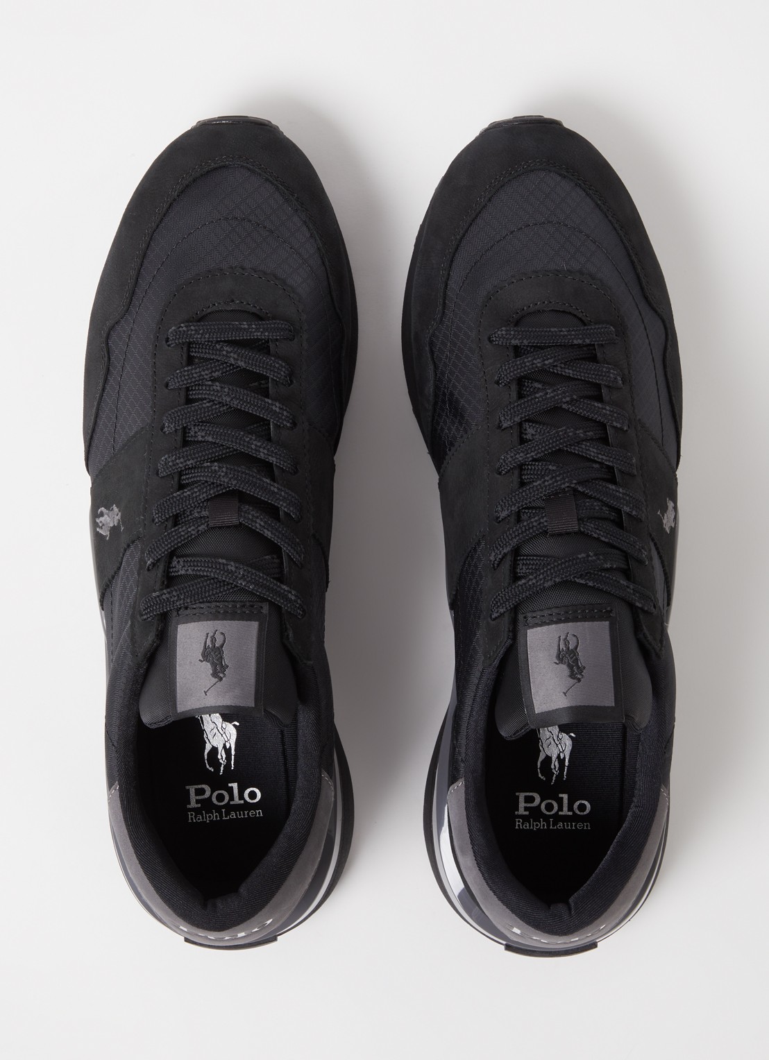 Ralph Lauren Train 89 sneaker met suède details - detail 2 zwart