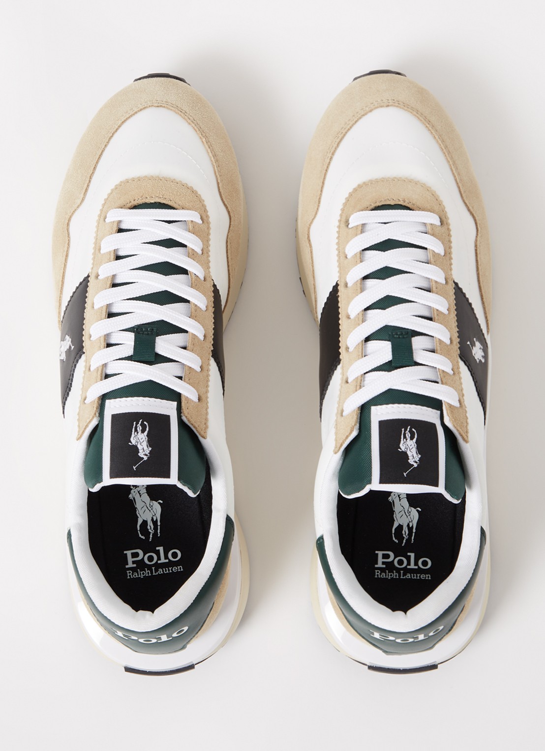 Ralph Lauren Train 89 sneaker met suède en leren details  - detail 2 wit