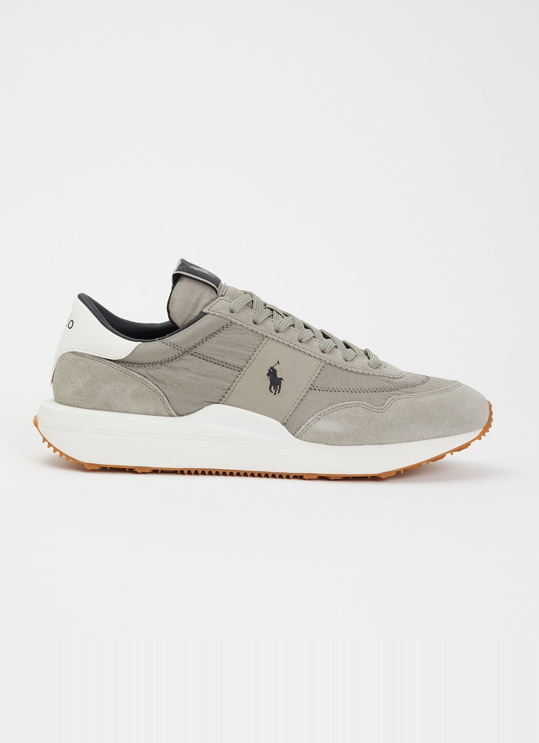 Ralph Lauren Train 89 sneaker met suède en leren details - voorkant 5 grijs