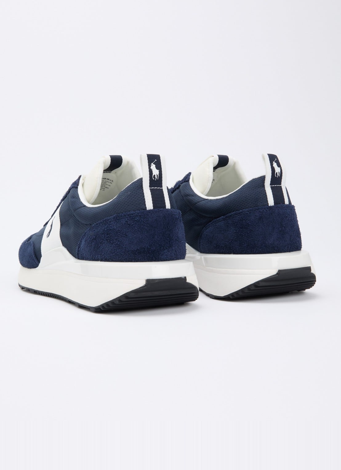 Ralph Lauren Train sneaker met suède details - achterkant 2 donkerblauw