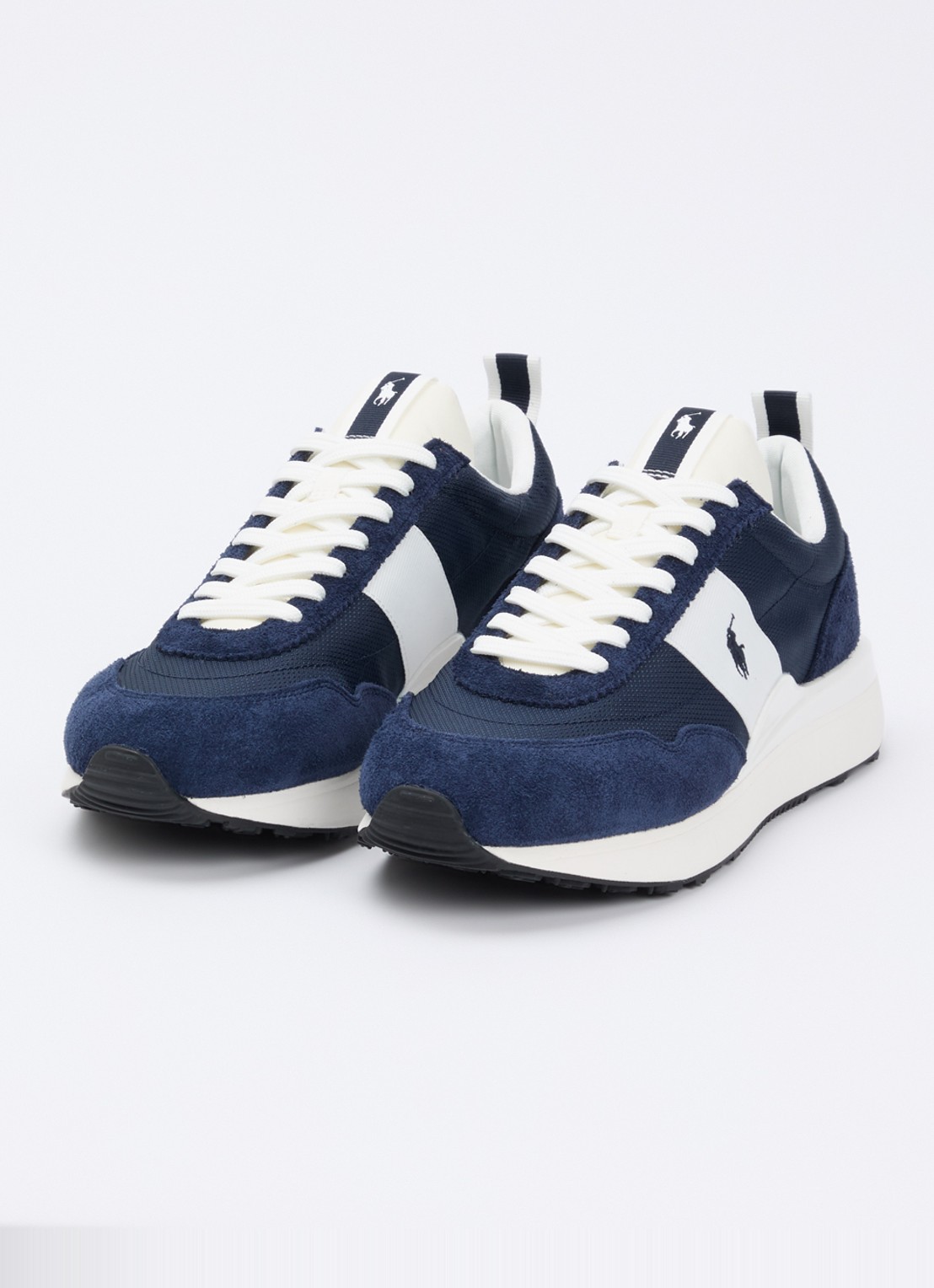 Ralph Lauren Train sneaker met suède details - detail 3 donkerblauw