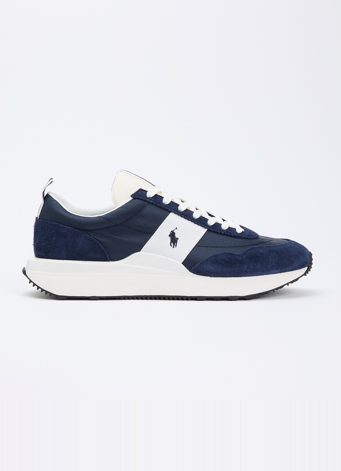 Ralph Lauren Train sneaker met suède details - voorkant donkerblauw