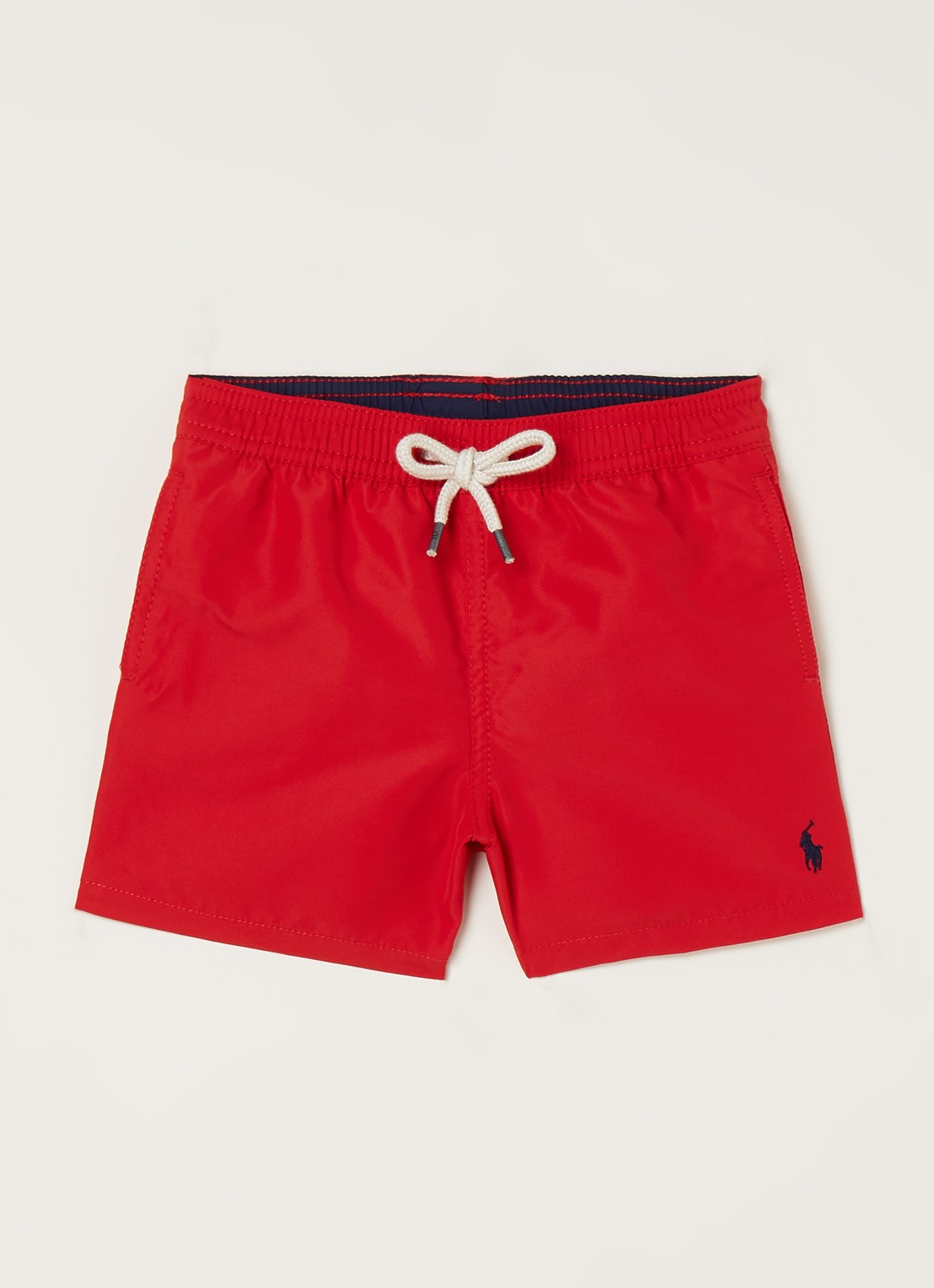 Ralph Lauren Traveler zwembroek met steekzakken en logo - voorkant rood