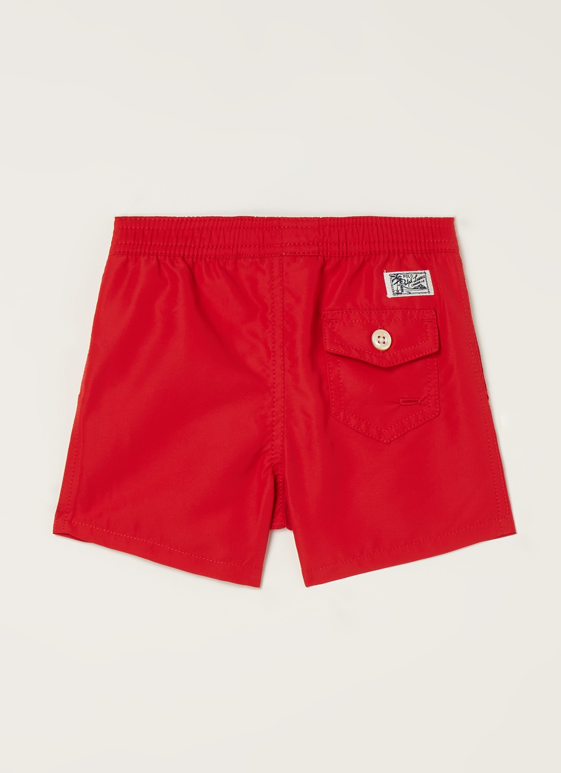 Ralph Lauren Traveler zwembroek met steekzakken en logo - voorkant 2 rood