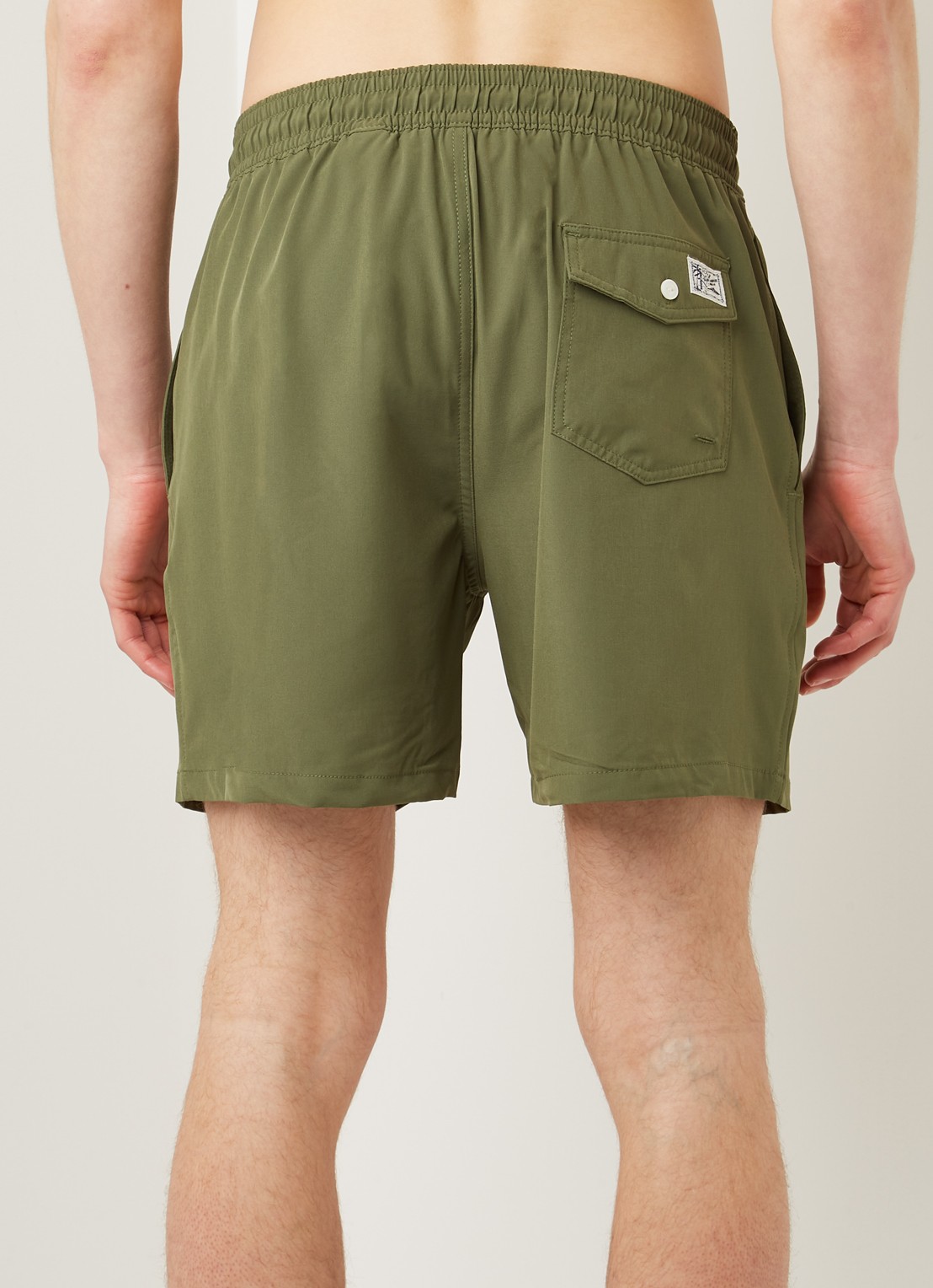 Ralph Lauren Traveler zwembroek met steekzakken - achterkant 2 olijfgroen