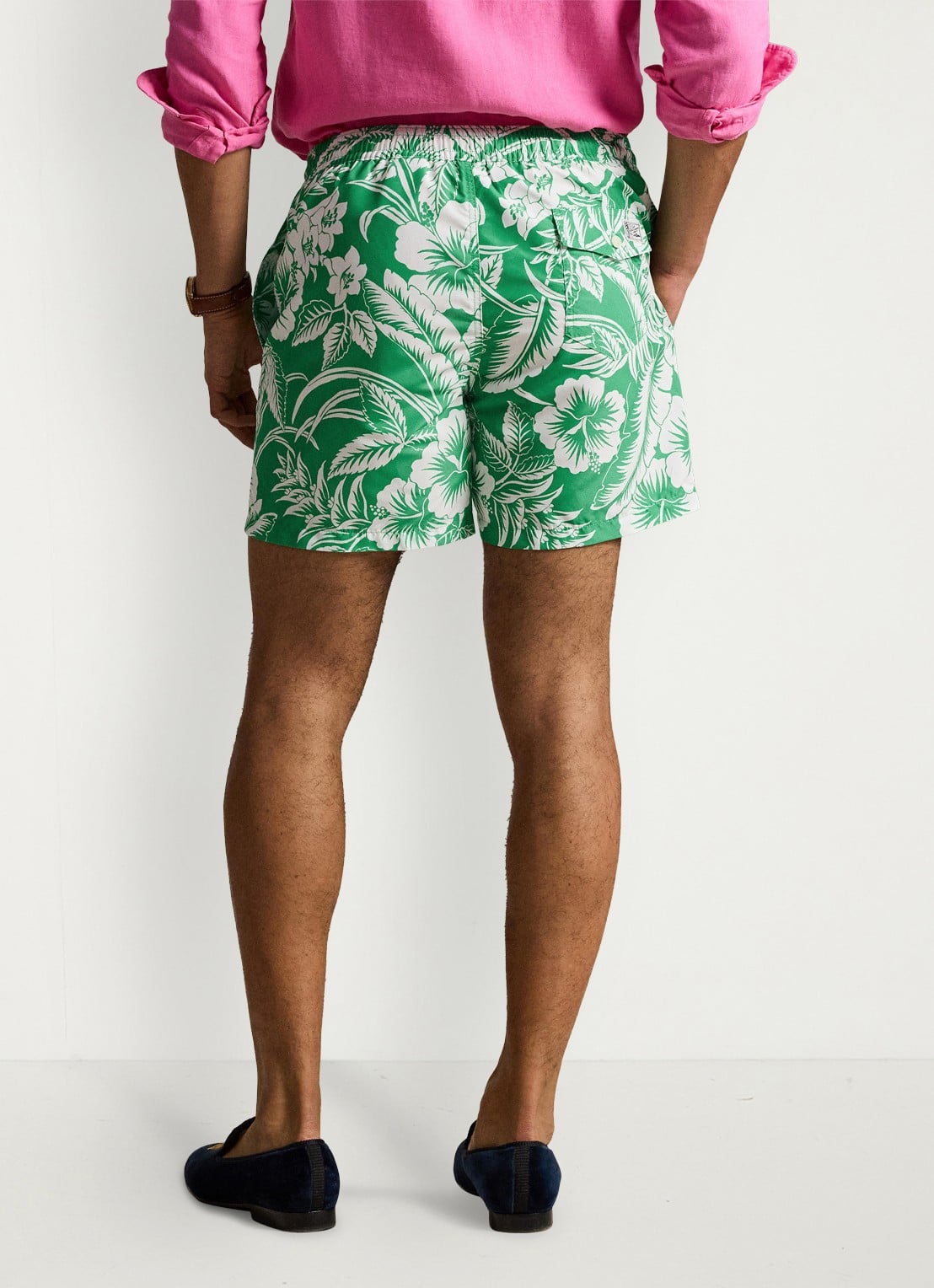 Ralph Lauren Traveler zwemshorts met bloemenprint - achterkant 3 green sweetheart floral / groen