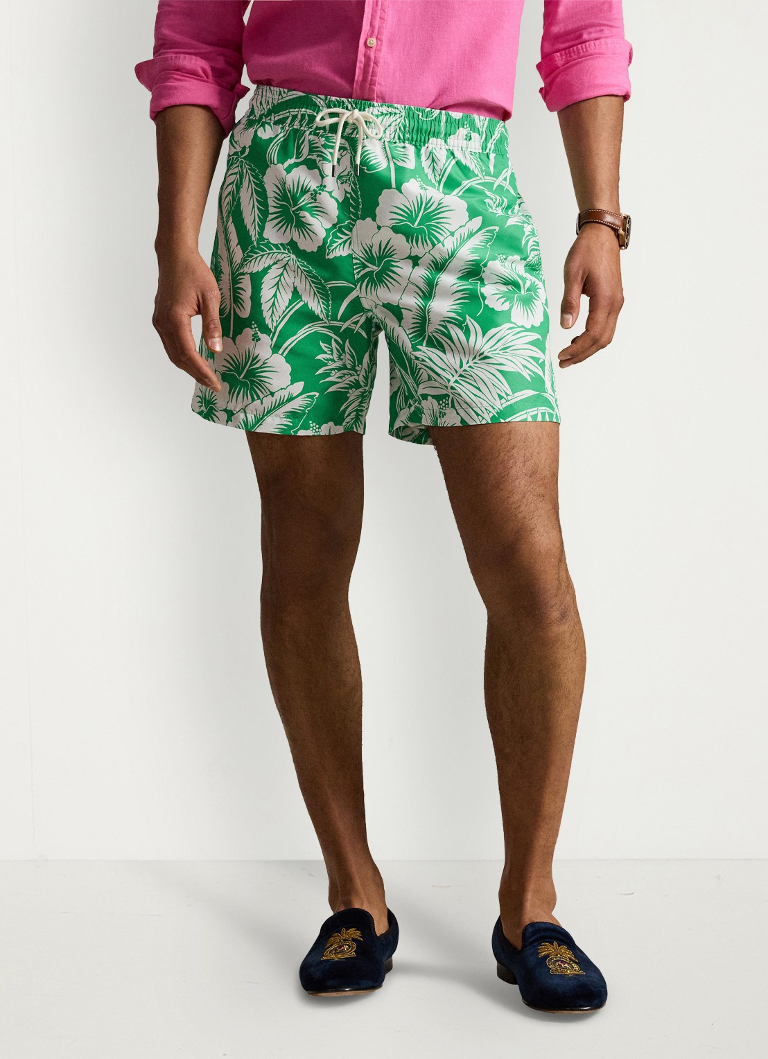 Ralph Lauren Traveler zwemshorts met bloemenprint - detail green sweetheart floral / groen