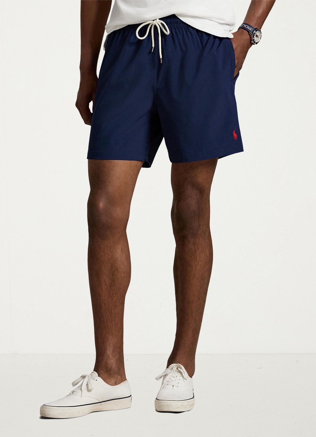 Ralph Lauren Traveler zwemshorts met logo en koordsluiting - detail 3 newport navy / donkerblauw