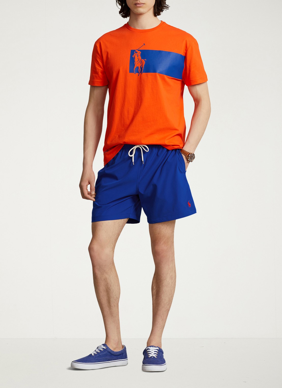 Ralph Lauren Traveler zwemshorts met logo en koordsluiting - voorkant 2 rugby royal / blauw
