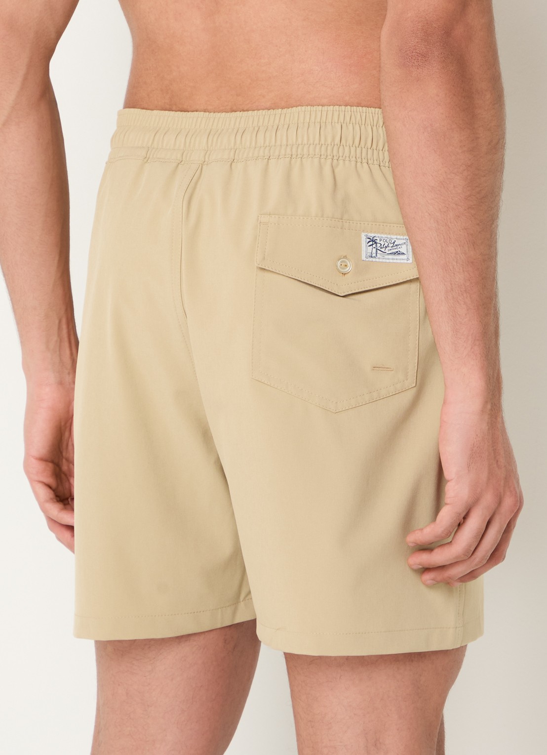 Ralph Lauren Traveler zwemshorts met logoborduring - achterkant 4 beige