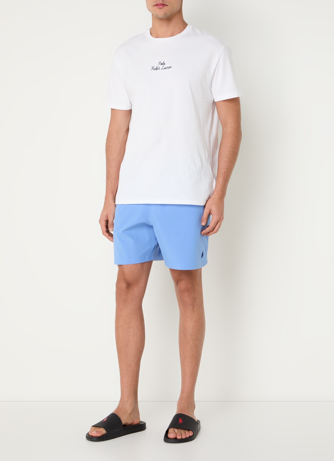 Ralph Lauren Traveler zwemshorts met logoborduring - voorkant 2 harbour island blue / blauw