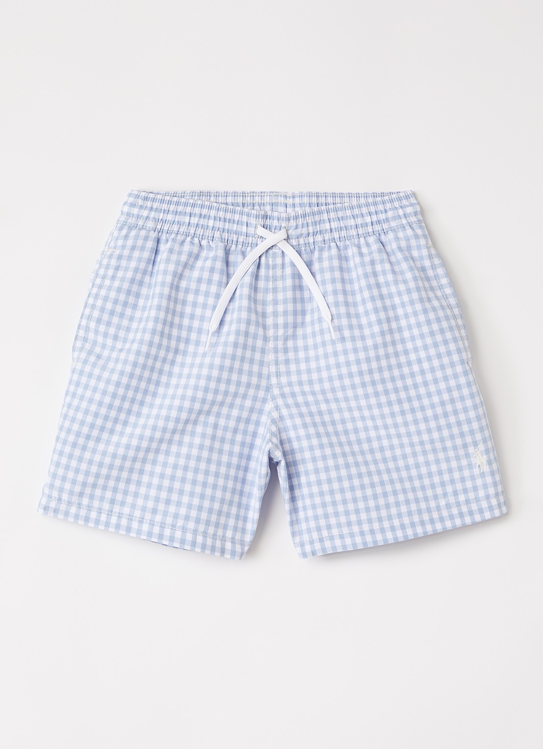 Ralph Lauren Travlr zwemshorts met logo - voorkant blauwgrijs