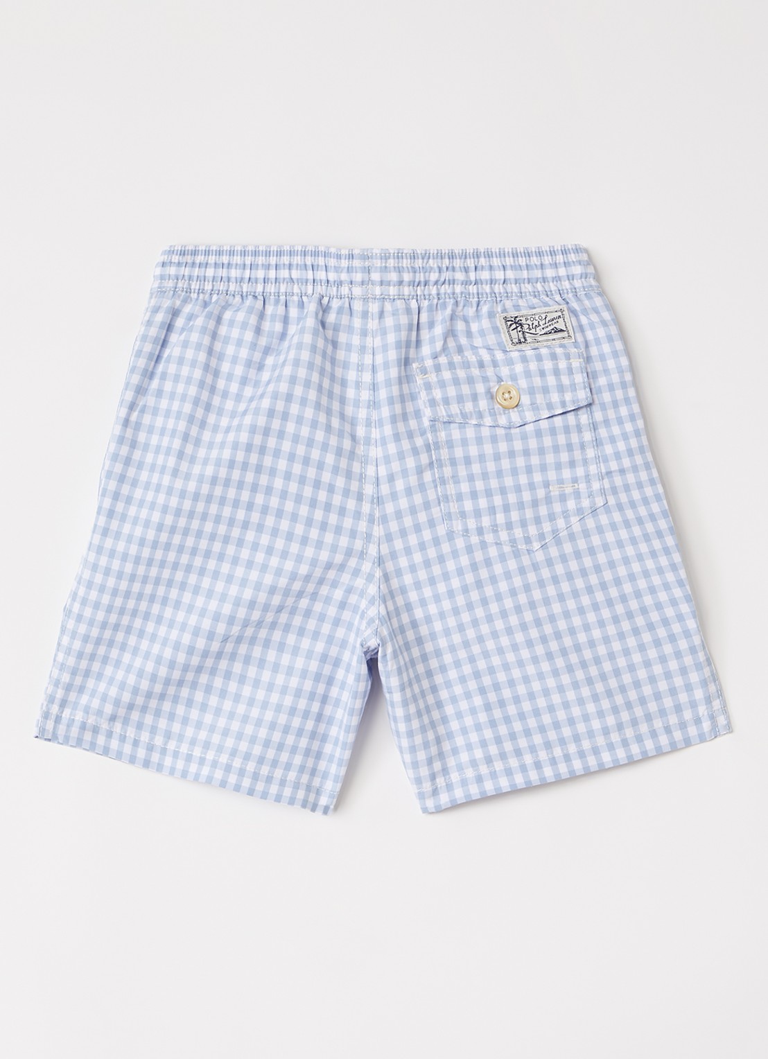 Ralph Lauren Travlr zwemshorts met logo - voorkant 2 blauwgrijs