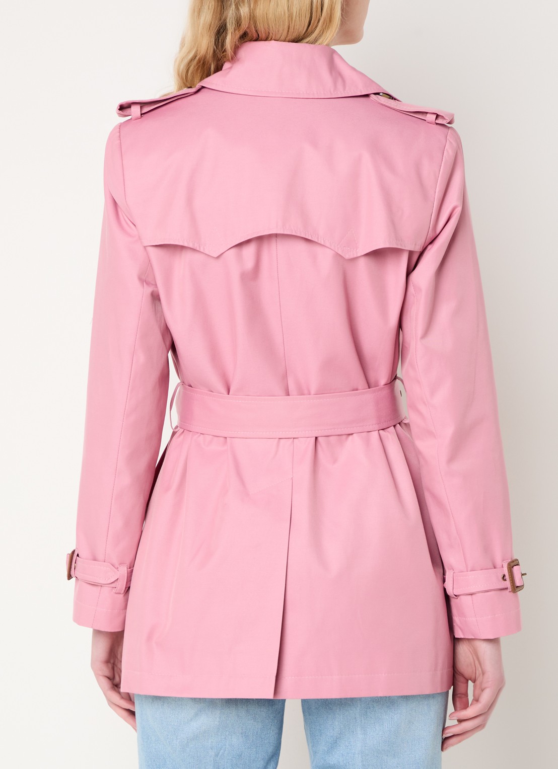 Ralph Lauren Trenchcoat met ceintuur en steekzakken  - achterkant 2 roze