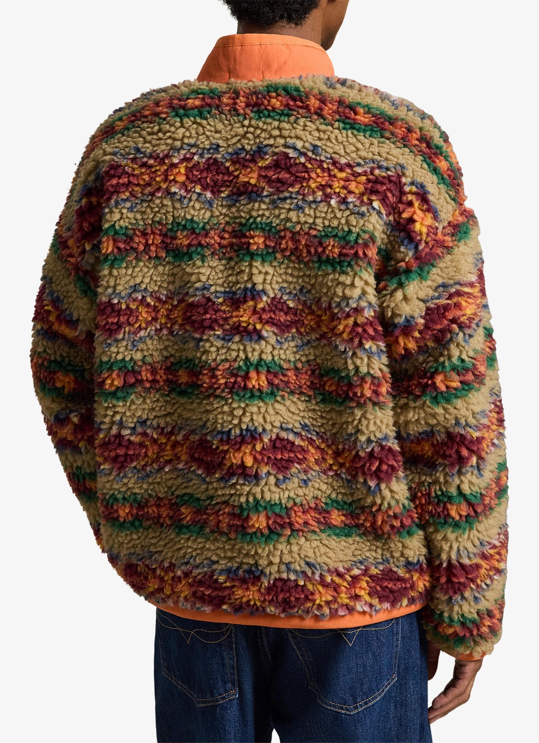 Ralph Lauren Trui van teddy met kraag - achterkant 5 red rock fairisle / oranje