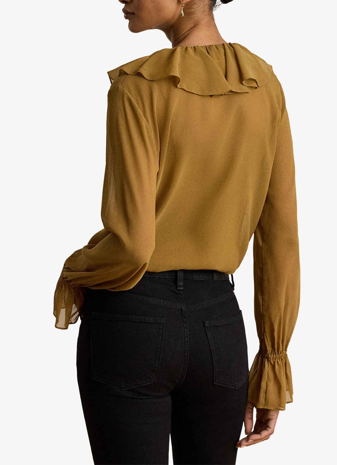Ralph Lauren Tuniek met ruches - achterkant tobacco bronze / bruin