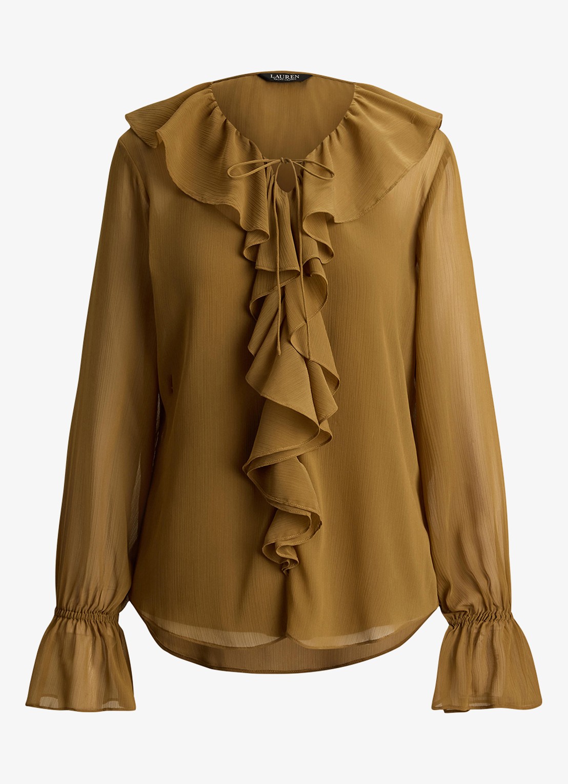 Ralph Lauren Tuniek met ruches - voorkant 4 tobacco bronze / bruin